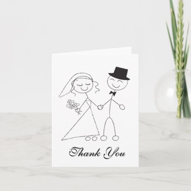 Wedding Thank You Notecard Bridal Wedding Thanks (Front)