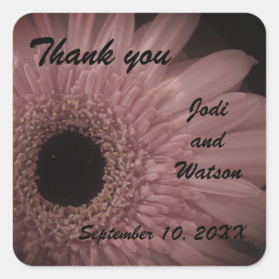 Wedding Thank You Pale Pink Flower Envelope Seal