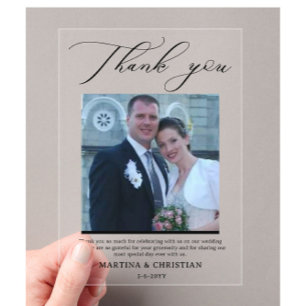 Wedding Thank You Photo Acrylic Invitations