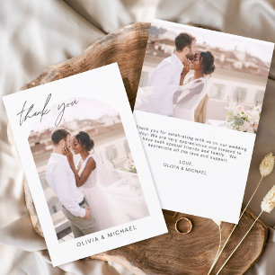 Wedding Thank You Photo Arch Minimalist Romantic Card