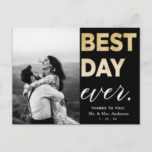 Wedding Thank You Photo Best Day Ever Postcard