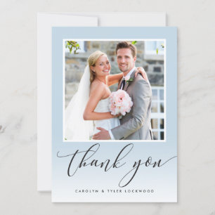 WEDDING THANK YOU photo calligraphy ombre duck egg