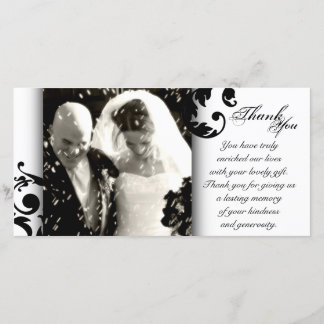 Wedding Thank You Photo Card - Black & White