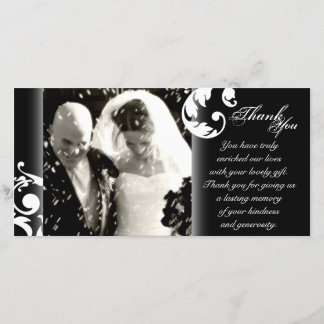 Wedding Thank You Photo Card - Black & White
