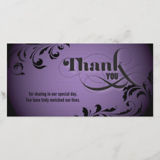 Wedding Thank You Photo Card Bold Swirl Script