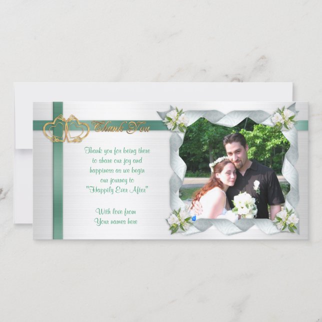 Wedding thank you photo card ribbons (Front)