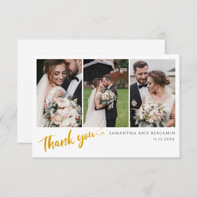 Wedding Thank You Photo Collage Card (Front/Back)