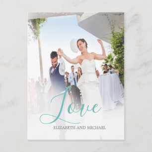 Wedding Thank You Photo Elegant  Love Postcard