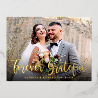Wedding Thank You Photo Forever Grateful