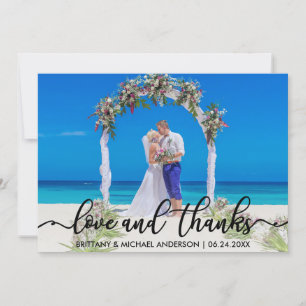 Wedding Thank You Photo Love and Thanks Card