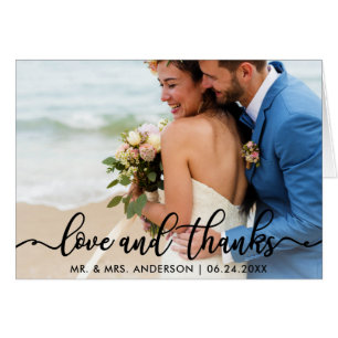 Wedding Thank You    Photo Love and Thanks Note B