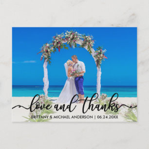 Wedding Thank You    Photo Love and Thanks Postcard