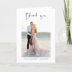 Wedding Thank You Photo Minimalist Card