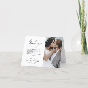 Wedding Thank You Photo Minimalist Elegant Card