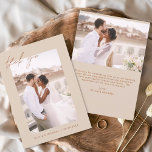 Wedding Thank You Photo Minimalist Romantic<br><div class="desc">Celebrate love and gratitude with our Budget Wedding Thank You Cards, designed to complement your minimalist wedding celebration. These cards feature a personalised photo on both the front and back, capturing the cherished moments of your special day. The elegant, hand-lettered cursive script typography adds a touch of modern sophistication, creating...</div>