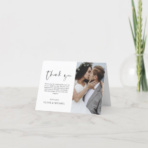 Wedding Thank You Photo Minimalist Simple Card