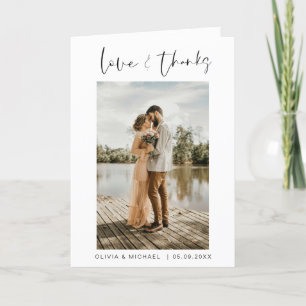 Wedding Thank You Photo Minimalist Simple Card