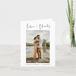 Wedding Thank You Photo Minimalist Simple Card