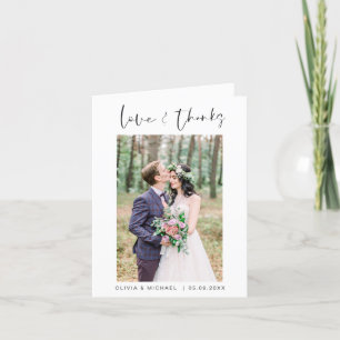Wedding Thank You Photo Minimalist Simple Card