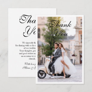 Wedding Thank You Photo Modern Simple Elegant Card