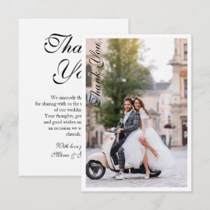 Wedding Thank You Photo Modern Simple Elegant Card