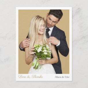 Wedding Thank You, Photo, Names & Messages Postcard