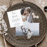 Wedding Thank You Photo Simple Elegant<br><div class="desc">Wedding Thank You Cards that have a photo on the front and back. The Thank you cards contain a modern hand lettered cursive script typography that are elegant,  simple and modern to use after you wedding day celebration.</div>