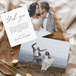 Wedding Thank You Photo Simple Elegant Modern<br><div class="desc">Wedding Thank You Cards that have a photo on the front and back. The Thank you cards contain a modern hand lettered cursive script typography that are elegant,  simple and modern to use after you wedding day celebration.</div>