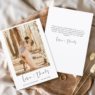 Wedding Thank You Photo Simple Minimalist Card