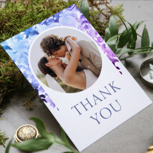 Wedding Thank You Photo Watercolor Floral