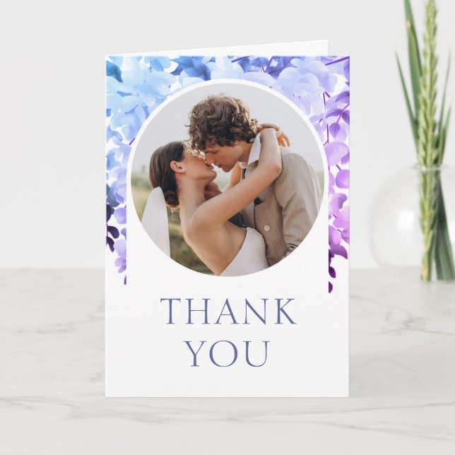 Wedding Thank You Photo Watercolor Floral (Front)
