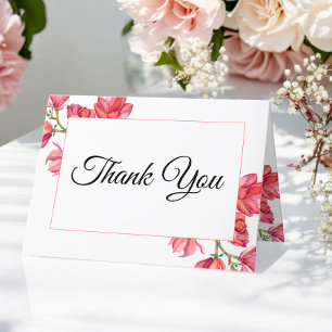 Wedding Thank you Pink White Floral Card
