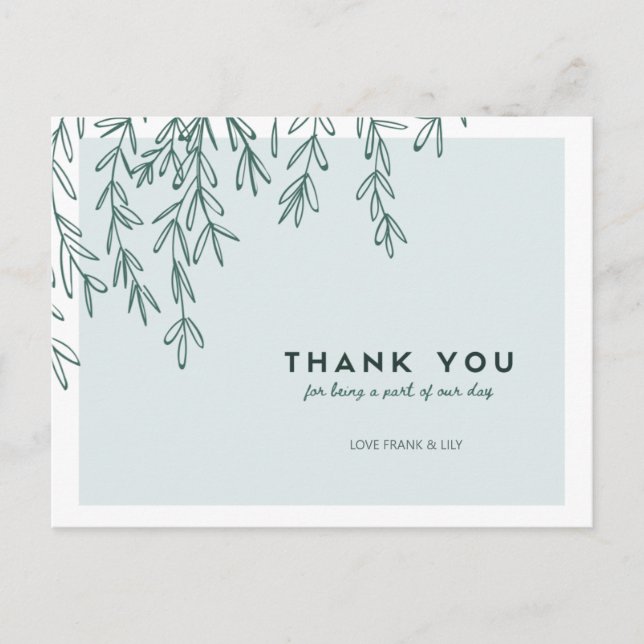 Wedding Thank You Postcard (Front)