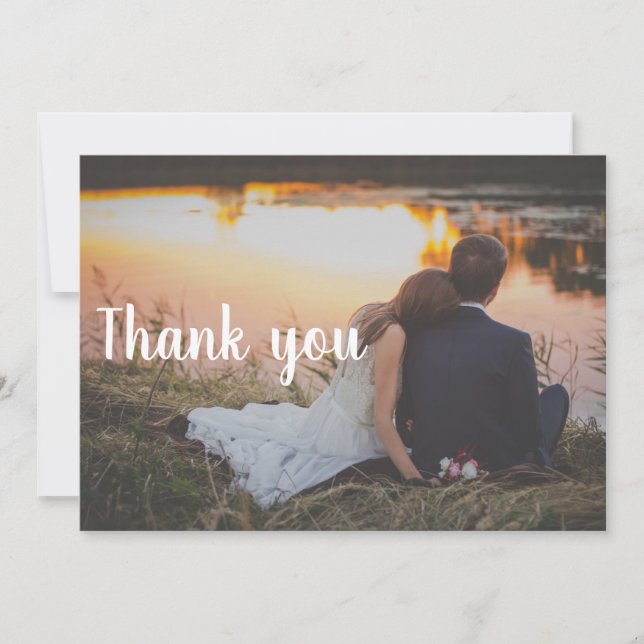 Wedding Thank You Postcard - Couple by the water (Front)
