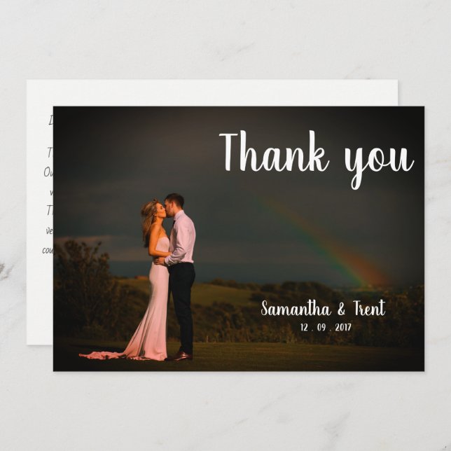 Wedding Thank You Postcard - Rainbow (Front/Back)
