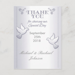 Wedding Thank You Postcard Vintage Lovebirds