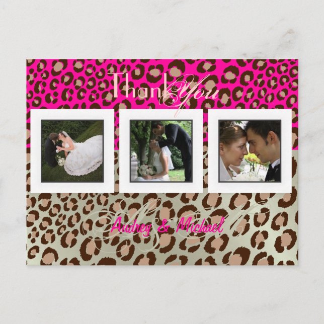 Wedding Thank you postcards insert your photos (Front)