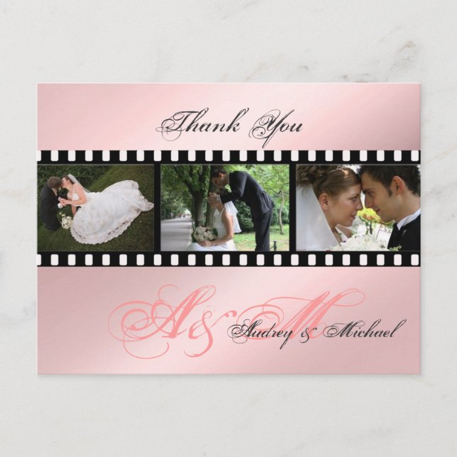 Wedding Thank you postcards insert your photos (Front)