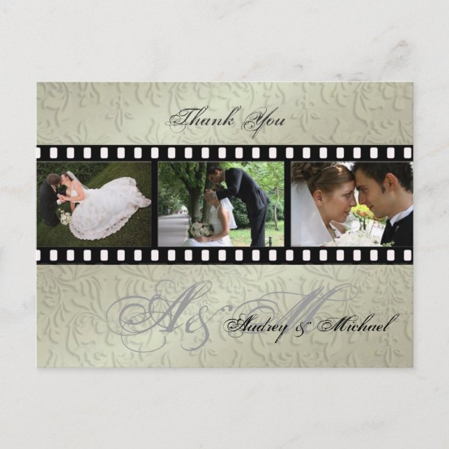 Wedding Thank you postcards insert your photos (Front)