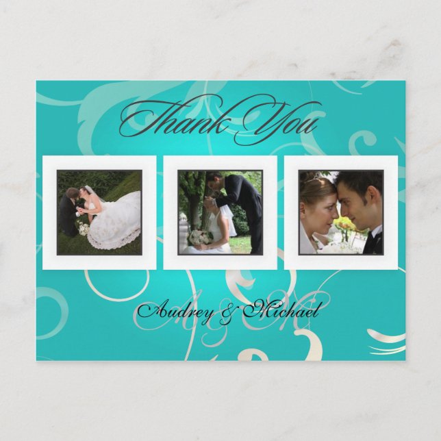 Wedding Thank you postcards insert your photos (Front)