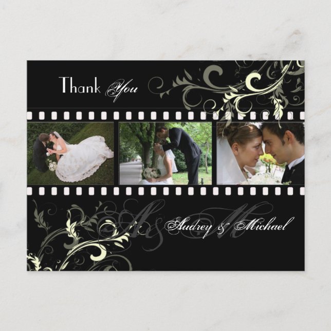 Wedding Thank you postcards insert your photos (Front)