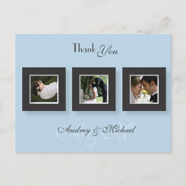 Wedding Thank you postcards insert your photos (Front)