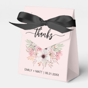  Wedding Thank You Rustic Pink Floral Favour Boxes