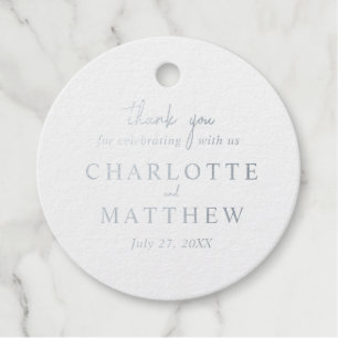 Wedding Thank You Silver Foil Favour Tag