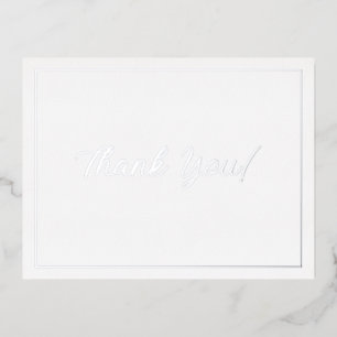 Wedding Thank You, Silver, Message Foil Holiday Postcard
