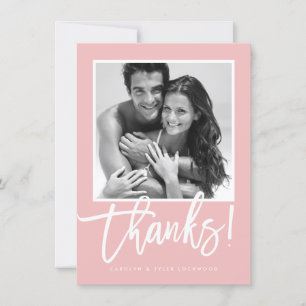 WEDDING THANK YOU simple calligraphy pretty pink