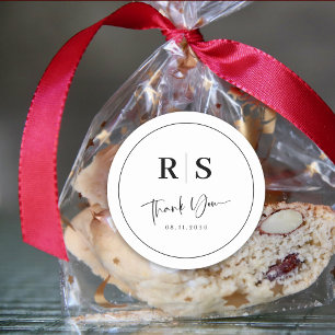 Wedding Thank You Sticker - Initials & Elegance 