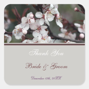 wedding thank you stickers, card, etc square sticker