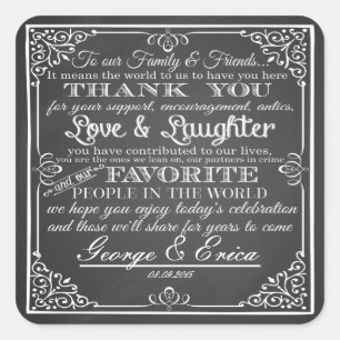 Wedding thank you stickers Mr& Mrs favour
