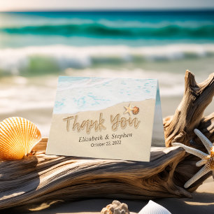 Wedding Thank You Summer Beach Starfish Seashell Card